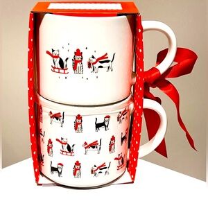 SET OF 2 New Elum HOME Winter Cat Mugs Assorted, Gift Set for Christmas Holidays